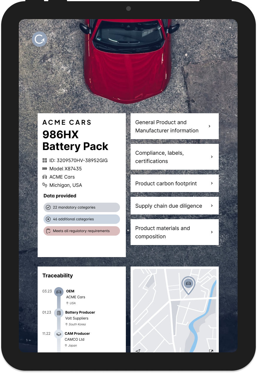 Battery Example - Screen 1 - device mockup