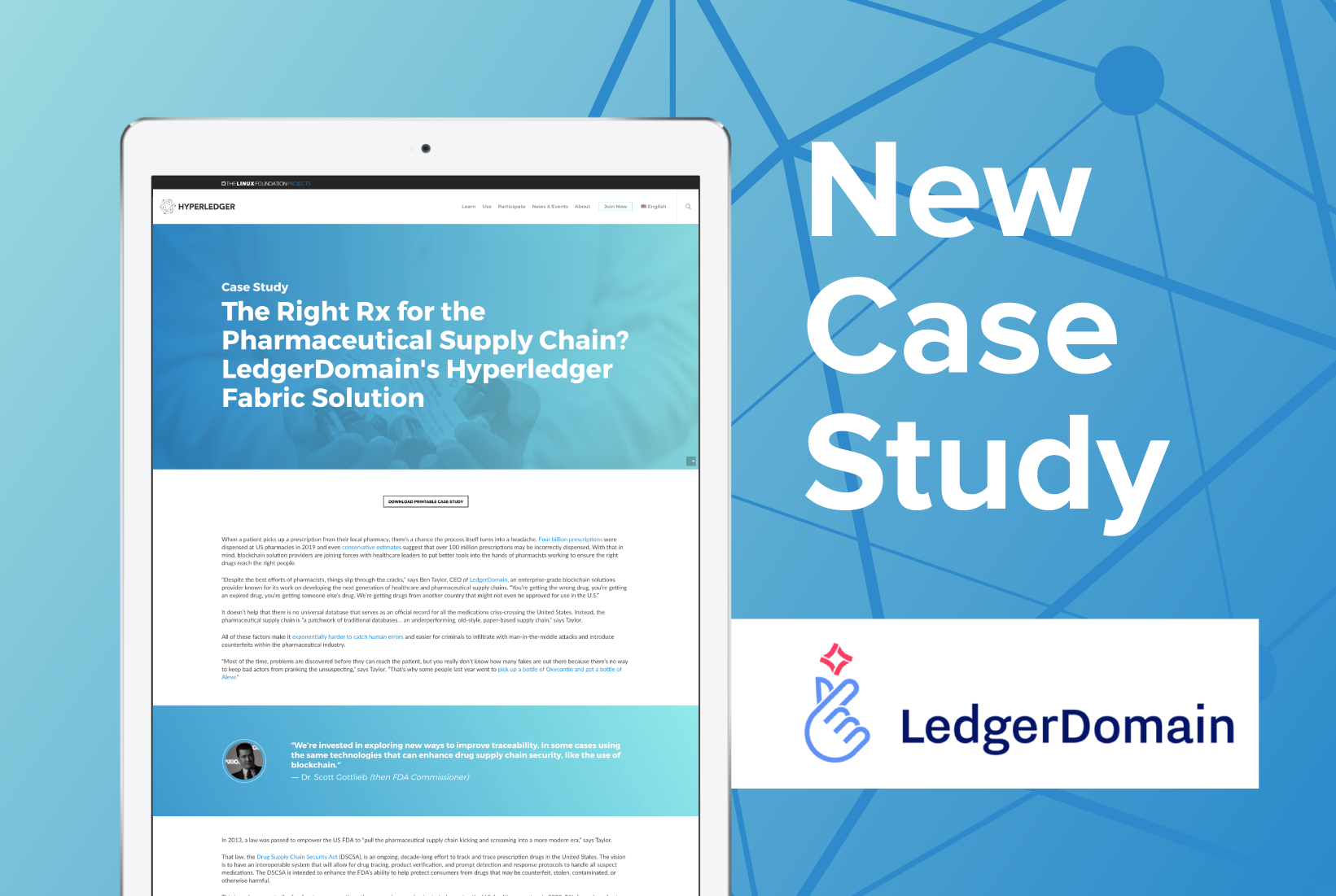 Answering the FDA’s call: LedgerDomain’s Hyperledger Fabric-based BRUINchain improves tracking and tracing of prescription drugs