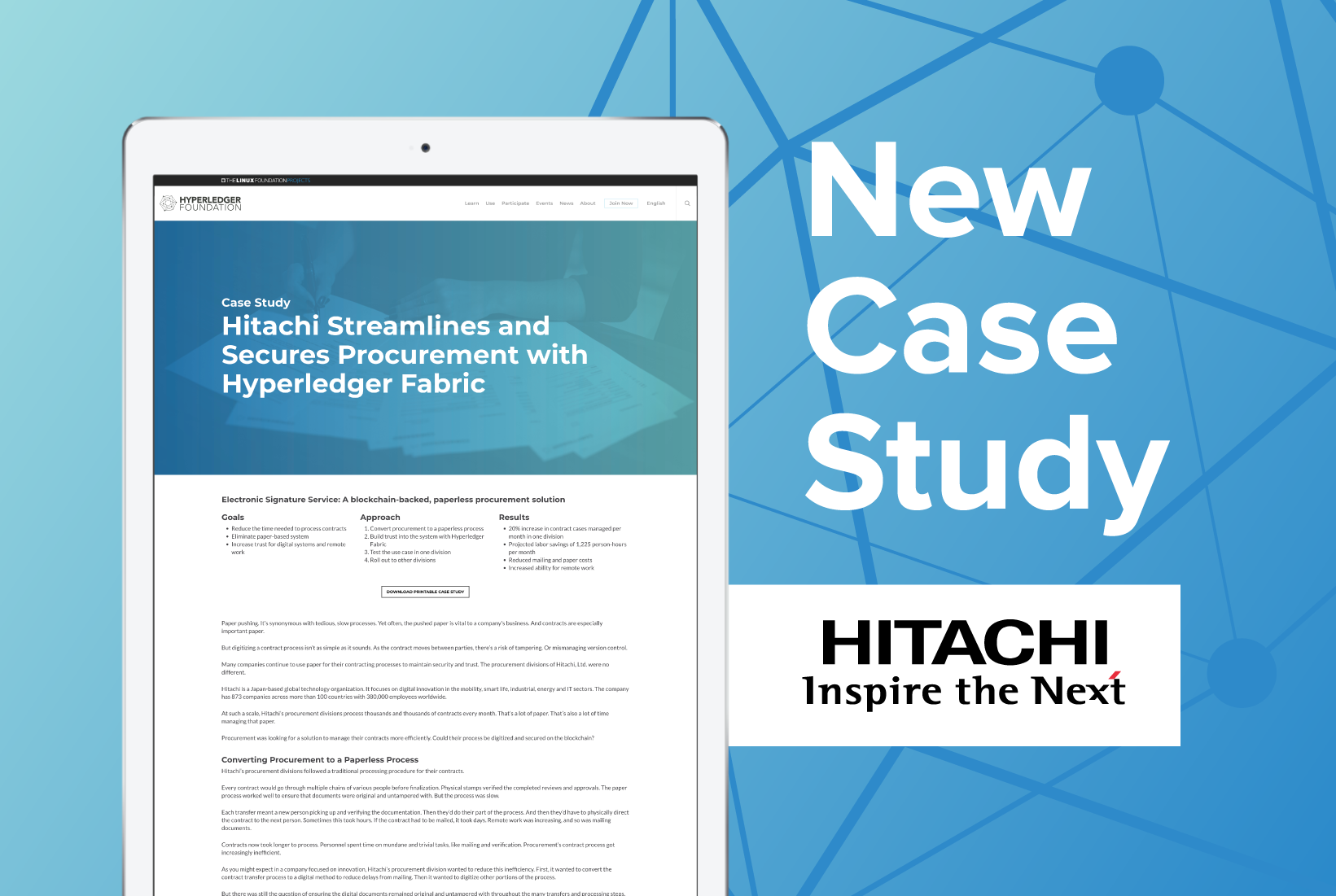Hitachi Shifts to Paperless, Secure Procurement Contracts with Hyperledger Fabric