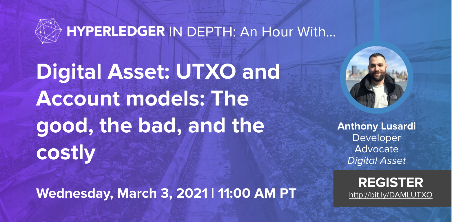 Hyperledger In-depth: An hour with Digital Asset UTXO and Account models. The good, the bad and the costly